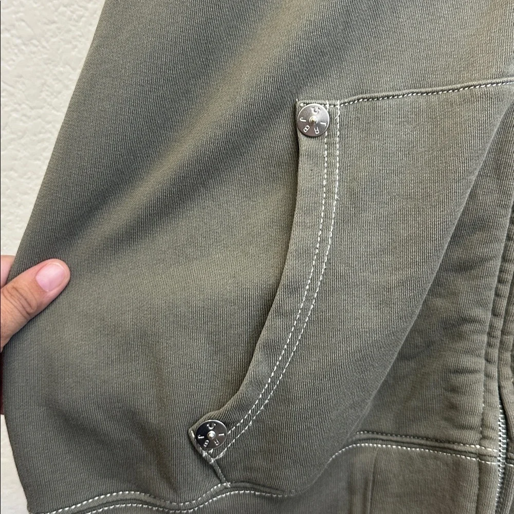 True Religion Buddha Logo Zip Sweatshirt Men khaki green hoodie